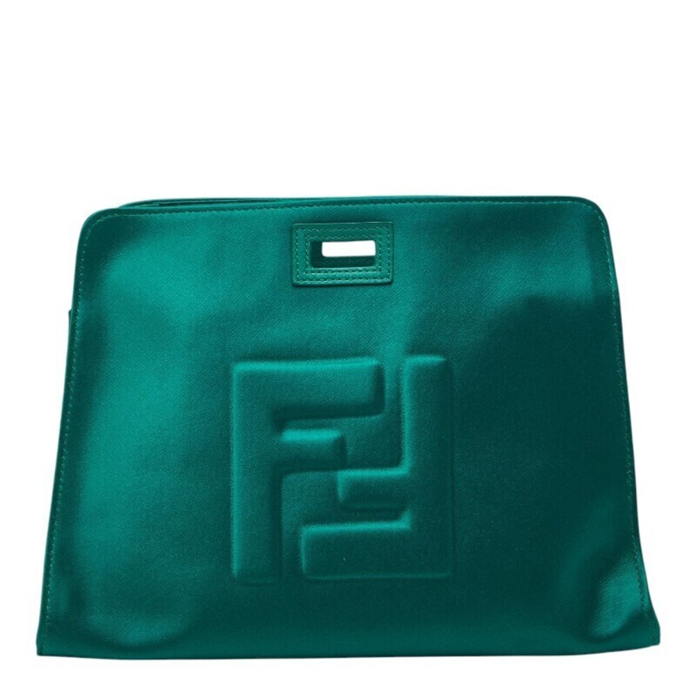 Fendi Peekaboo Defender Bag Cover Green Satin Leather